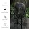 Glitzhome® 14.25" Black Slim Metal Stripes Solar Powered Edison Bulb Outdoor Lantern